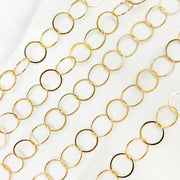 693FGF. 14K Gold Filled Flat Round Link Chain